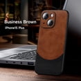 thumbnail image 1 of Allytechgroup Slim Case for iPhone 15 Plus, Strong Magnetic [Compatible with MagSafe] Business Case, Luxury PU Leather Screen Lens Protection Shockproof Cover Case for iPhone 15 Plus, Brown, 1 of 10