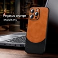 thumbnail image 1 of Allytechgroup Slim Case for iPhone 15 Pro, Strong Magnetic [Compatible with MagSafe] Business Case, Luxury PU Leather Screen Lens Protection Shockproof Cover Case for iPhone 15 Pro, Orange, 1 of 10
