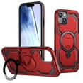 thumbnail image 1 of Allytechgroup Slim Case for iPhone 15 with Stand, Compatible with Magsafe Built-in  Kickstand Rugged Heavy Duty Durable Cover Case Shockproof Magnetic Protective for Women Men, Red, 1 of 7