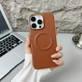 thumbnail image 1 of Allytechgroup Slim Case for iPhone 16, Rugged Heavy Duty Durable Cover Case Hard PC PU Leather Support Wireless Charging Shockproof Magnetic Protective Back Cover for iPhone 16, Brown, 1 of 8