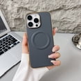 thumbnail image 1 of Allytechgroup Slim Case for iPhone 16, Rugged Heavy Duty Durable Cover Case Hard PC PU Leather Support Wireless Charging Shockproof Magnetic Protective Back Cover for iPhone 16, Gray, 1 of 8