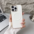 thumbnail image 1 of Allytechgroup Slim Case for iPhone 16, Rugged Heavy Duty Durable Cover Case Hard PC PU Leather Support Wireless Charging Shockproof Magnetic Protective Back Cover for iPhone 16, White, 1 of 8