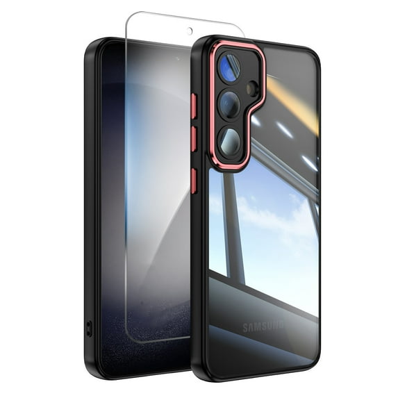 Allytechgroup Slim Fit Galaxy A16 5G Case, Full Body Protective Phone Case for Samsung Galaxy A16 5G with Screen Protector & Camera Lens Cover, Anti-Scratch Galaxy A16 5G Cover, Blackred