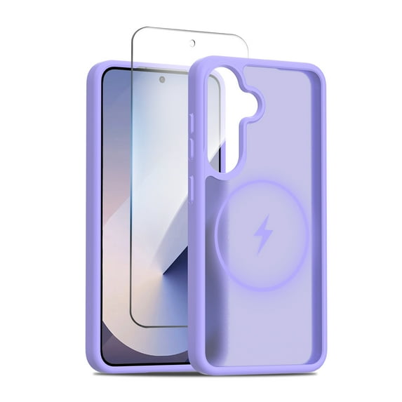 Allytechgroup Slim Fit Galaxy A16 5G Case with Screen Protector, Compatible with Magsafe Transparent Matte Back Cover Shockproof Phone Case for Samsung Galaxy A16 5G 6.7", Purple