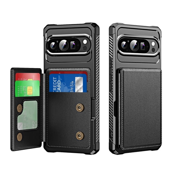 Allytechgroup Slim Fit Google Pixel 10 /10 Pro Case, Shockproof Protective PU Leather Wallet Cover with Card Holder RFID Blocking Back Case Cover Compatible with Google Pixel 10 /10 Pro, Black