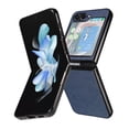 thumbnail image 1 of Allytechgroup Slim Fit Phone Case for Samsung Galaxy Z Flip5, Hard PC PU Leather Back Cover Anti-Scratch Drop Protection Shockproof Case Cover for Galaxy Z Flip 5, Darkblue, 1 of 10