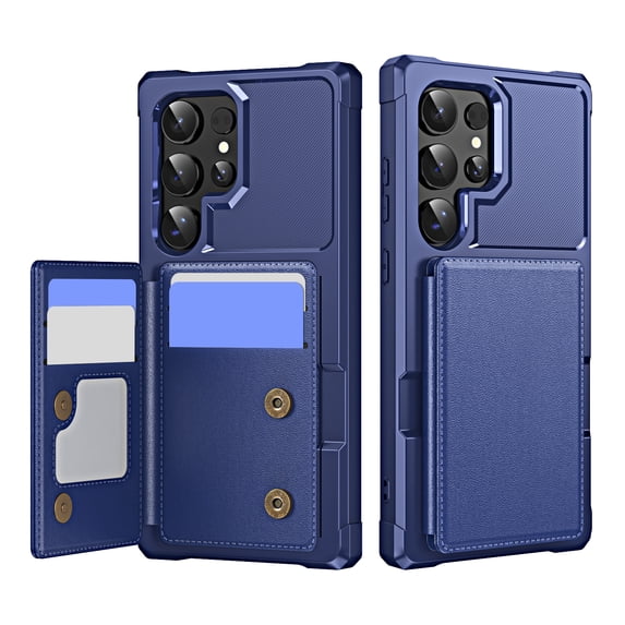 Allytechgroup Slim Fit for Samsung Galaxy S25 Ultra Case, Protective PU Leather Wallet Cover with Card Holder RFID Blocking Back Case Shockprooof Back Cover for Samsung Galaxy S25 Ultra, Darkblue