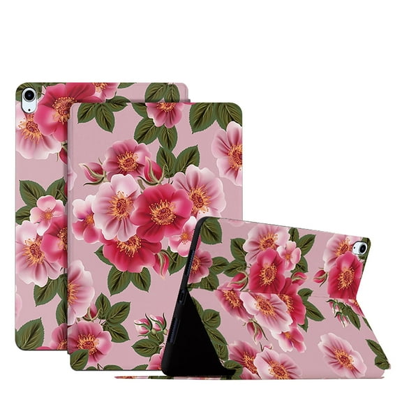 Allytechgroup Slim Fit Shockproof iPad Air 11 Case 2024, Drop Protective Kickstand and Flip Case, Floral Series Design, Apple iPad Air Case 11 Inch 2024 Cover for Ultimate Protection,Rose