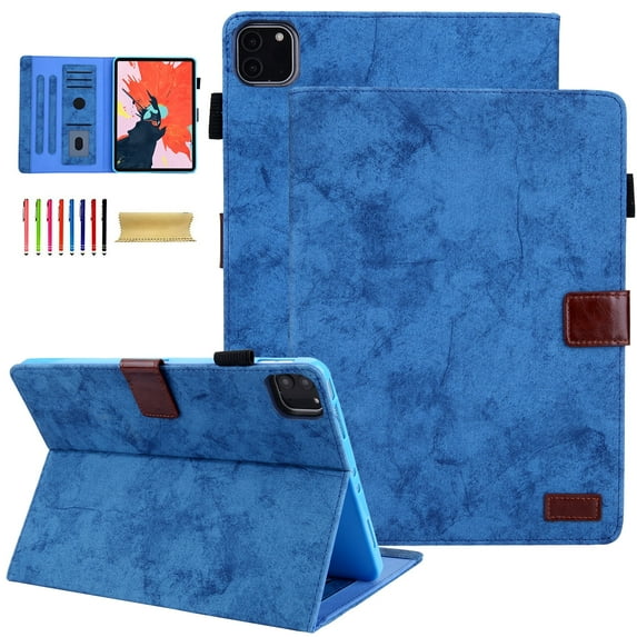 Allytechgroup Slim Fit iPad Pro 11 M4 2024 Case Cover, Multi-Angle Viewing Stand Shockproof Auto Sleep/Wake Function - Flip Cover with Pencil Holder, Blue