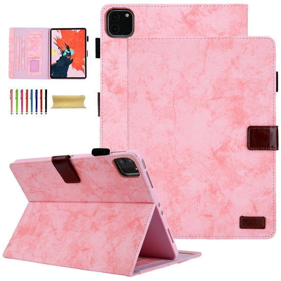 Allytechgroup Slim Fit iPad Pro 11 M4 2024 Case Cover, Multi-Angle Viewing Stand Shockproof Auto Sleep/Wake Function - Flip Cover with Pencil Holder, Pink