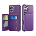 thumbnail image 1 of Allytechgroup Slim Fit iPhone 16 Plus Case, Protective PU Leather Wallet Cover with Card Holder RFID Blocking Back Case Cover for Apple iPhone 16 Plus, Purple, 1 of 8