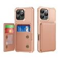 thumbnail image 1 of Allytechgroup Slim Fit iPhone 17 Case, Protective PU Leather Wallet Cover with Card Holder RFID Blocking Back Case Shockproof Cover for Apple iPhone 17 Women Men, Rosegold, 1 of 8