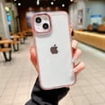 thumbnail image 1 of Allytechgroup Slim Lightweight Case for iPhone 15 Plus, Crystal Clear Transparent Soft TPU Bumper Hard PC Shockproof Anti-Yellowing Drop Protection Case for iPhone 15 Plus - Pink, 1 of 7