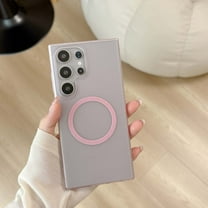 Allytechgroup Slim Matte Samsung Galaxy S24 Case with Magnetic Ring, Translucent Soft TPU Shockproof Phone Case for Samsung Galaxy S24 Cover Compatible with MagSafe Charging, Pink