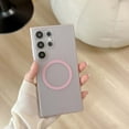 thumbnail image 1 of Allytechgroup Slim Matte Samsung Galaxy S25 Ultra Case with Magnetic Ring, Translucent Soft TPU Shockproof Phone Case for Samsung Galaxy S25 Ultra Cover Compatible with MagSafe Charging, Pink, 1 of 9