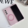 thumbnail image 1 of Allytechgroup Slim Matte Samsung Galaxy Z Fold 3 Case with Magnetic Ring, Translucent Soft TPU Shockproof Phone Case for Samsung Galaxy Z Fold 3 Cover Compatible with MagSafe Charging, Pink, 1 of 8