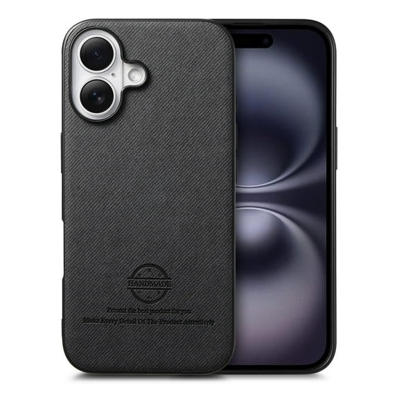 Allytechgroup Slim PU Leather Case for iPhone 16 Plus, Shockproof Anti-Scratch Magnetic Cover, Wireless Charging Compatible, Lightweight Protective Phone Case for iPhone 16 Plus, Black