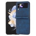 thumbnail image 1 of Allytechgroup Slim Phone Case for Samsung Galaxy Z Flip4, Premium PU Leather Anti-Scratch Bumper Shockproof Retro Drop Protection Case Cover for Galaxy Z Flip 4, Blue, 1 of 7