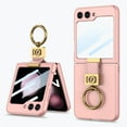thumbnail image 1 of Allytechgroup Slim Phone Case for Samsung Galaxy Z Flip6, Build in Screen Protector Shockproof Ring Holder Anti-Scratch Luxury Case Cover for Women Men, Pink, 1 of 8