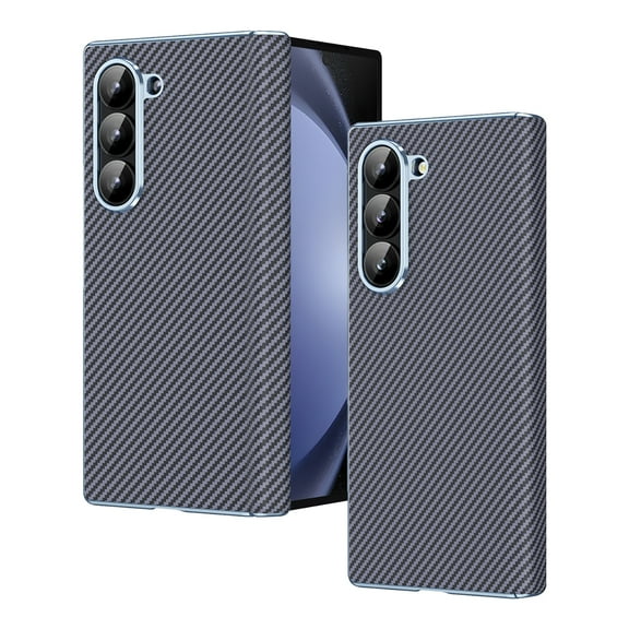 Allytechgroup Slim Phone Case for Samsung Galaxy Z Fold5, Luxury Carbon Fiber Shockproof Anti-Scratch Rugged Bumper Hybrid Case Cover for Galaxy Z Fold 5, Gray