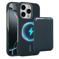 Allytechgroup Slim Wallet Case for iPhone 14 with Card Slot Pocket [Compatible with MagSafe] Magnetic Wireless Charging Case Faux Leather & Shockproof Soft TPU Back Anti-Slip Shell, Blue