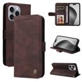 thumbnail image 1 of Allytechgroup Slim Wallet Case for iPhone 16 Pro Max with Card Slots, Luxury PU Leather Magnetic Clasp Flip Wrist Shoulder Strap Kickstand Shockproof Protective Shell for Women Men, Coffee, 1 of 9