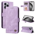 thumbnail image 1 of Allytechgroup Slim Wallet Case for iPhone 16 Pro Max with Card Slots, Luxury PU Leather Magnetic Clasp Flip Wrist Shoulder Strap Kickstand Shockproof Protective Shell for Women Men, Purple, 1 of 9