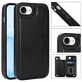 thumbnail image 1 of Allytechgroup Leather Flip Wallet Cell Phone Case with Card Slots Kickstand Magnetic Buckle Shockproof for Apple iPhone 16e, Black, 1 of 9