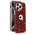 thumbnail image 1 of Allytechgroup Sparkly Case for iPhone 14 Pro Max, Bling Diamond Rhinestones Slim Phone Case Support Wireless Charging Shockproof Magnetic Back Cover for iPhone 14 Pro Max, Red, 1 of 6
