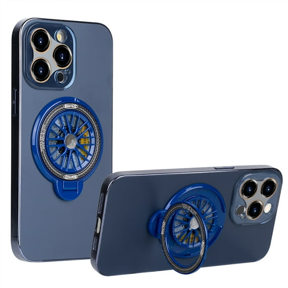 Allytechgroup Stand Case Compatible with Apple iPhone 14 for Women Men, Compass Design Ring Holder Kickstand Anti-Scratch Shockproof Bumper Phone Case for iPhone 14, Blue