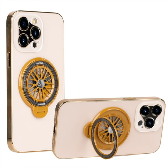 Allytechgroup Stand Case Compatible with Apple iPhone 15 Plus for Women Men, Compass Design Ring Holder Kickstand Anti-Scratch Shockproof Bumper Phone Case for iPhone 15 Plus, Gold