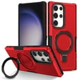 thumbnail image 1 of Allytechgroup Stand Case for Samsung Galaxy S23 Ultra, Ultra Thin Shockproof [Military Grade Drop Tested] Back Cover with Adjustable Multi-Angle Ring KickStand Skin-Friendly Case, Red, 1 of 9