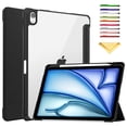 thumbnail image 1 of Allytechgroup Stand Case for iPad Air 11 inch M3 (2025) with Pencil Holder Clear Transparent Back & Soft TPU Shockproof Frame Cover [Auto Sleep/Wake] Smart Lightweight Trifold Shell, Black, 1 of 10