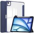 thumbnail image 1 of Allytechgroup Stand Case for iPad Air 13 inch M2 2024 with Pencil Holder/ Clear Transparent Back Case & Soft TPU Shockproof Frame Cover [Auto Sleep/Wake] Slim Smart Lightweight Trifold Shell,Darkblue, 1 of 8