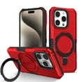 thumbnail image 1 of Allytechgroup Stand Case for iPhone 16 Pro, Ultra Thin Shockproof [Military Grade Drop Tested] Back Cover with Adjustable Multi-Angle Ring KickStand Luxury Skin-Friendly Case, Red, 1 of 13