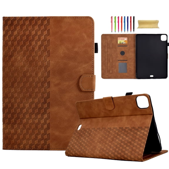 Allytechgroup Stylish Case for Apple iPad Pro 11 Inch M4 2024, Smart Cover Auto Sleep Wake Protective Shockproof Anti-Scratch Slim Flip Folio Case for iPad Pro 11" 2024, Brown