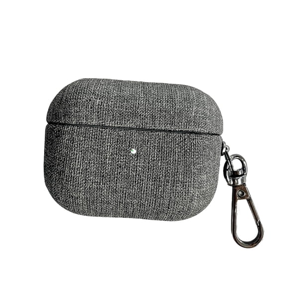 Allytechgroup Stylish Earbuds Case for Apple AirPods 4th Generation 2024, with Keychain Linen Finish Shockproof Anti-Scratch Dustproof Case Cover for AirPods 4 2024, Gray