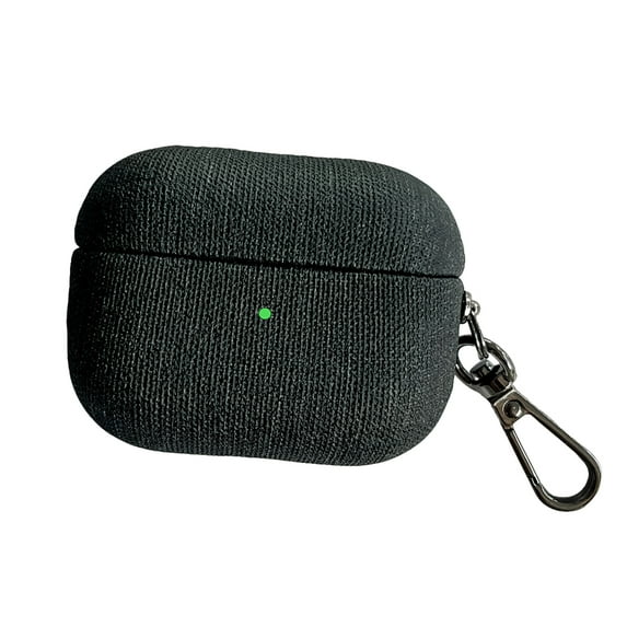 Allytechgroup Stylish Earbuds Case for Apple AirPods 4th Generation 2024, with Keychain Linen Finish Shockproof Anti-Scratch Dustproof Case Cover for AirPods 4 2024, Black
