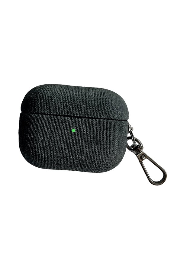 Stylish Earbuds Case for Apple AirPods 4th Generation 2024, with Keychain Linen Finish Shockproof Anti-Scratch Dustproof Case Cover for AirPods 4 2024, Black