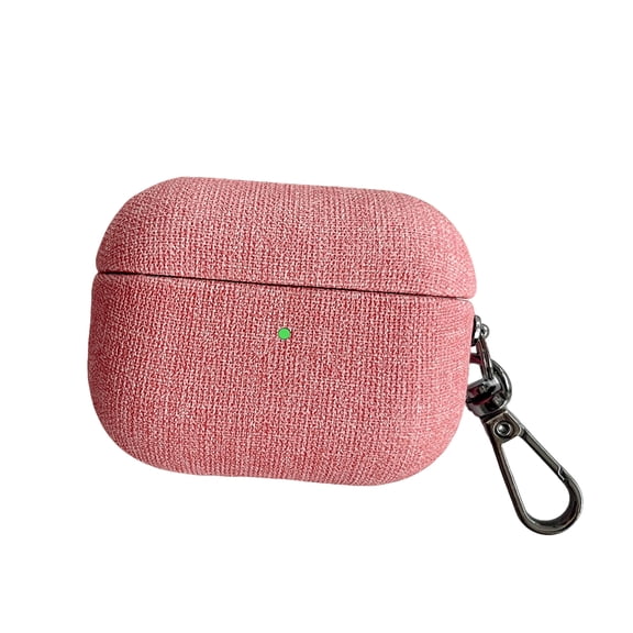 Allytechgroup Stylish Earbuds Case for Apple AirPods 4th Generation 2024, with Keychain Linen Finish Shockproof Anti-Scratch Dustproof Case Cover for AirPods 4 2024, Pink