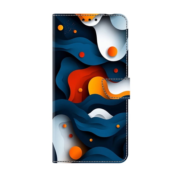 Allytechgroup Stylish Galaxy A34 5G Case Cover, Flip Cover Wallet Case with Card Slots, Magnetic Closure Stand Feature Shockproof PU Leather Phone Case for Samsung Galaxy A34 5G,Color Waves