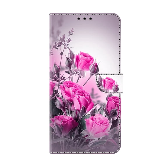Allytechgroup Stylish Galaxy S21 Ultra Case Cover, Flip Cover Wallet Case with Card Slots, Magnetic Closure Stand Feature Shockproof PU Leather Phone Case for Samsung Galaxy S21 Ultra,Pink Rose