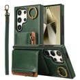 thumbnail image 1 of Allytechgroup Stylish Galaxy S23 Ultra Wallet Case, Premium Phone Case for Samsung Galaxy S23 Ultra with Card Holder Zipper Pocket Hand Wrist Shockproof Stand Cover for Women Men, Green, 1 of 6