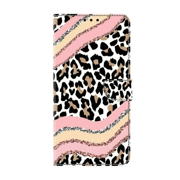 Allytechgroup Stylish Galaxy S24 FE Case Cover, Flip Cover Wallet Case with Card Slots, Magnetic Closure Stand Feature Shockproof PU Leather Phone Case for Samsung Galaxy S24 FE,Zebra Leopard