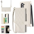 thumbnail image 1 of Allytechgroup Stylish Galaxy Z Fold 5 Wallet Case, Secure Phone Case for Samsung Galaxy Z Fold 5, Ultimate Protection Convenience Hand Wrist Shoulder Strap Case for Girls Women, White, 1 of 11