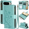 thumbnail image 1 of Allytechgroup Stylish Google Pixel 9A Case, PU Leather Flip Cover with Zipper Pocket, Card Slots, Hand Strap & Stand Protective Phone Case for Google Pixel 9A, Green, 1 of 7