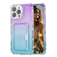 thumbnail image 1 of Allytechgroup Stylish Phone Case for Apple iPhone 16, Gradient Color Back Cover with Card Holder Anti-Scratch Protection TPU Slim Fit Rugged Wallet Case for iPhone 16, Purple+Blue, 1 of 7