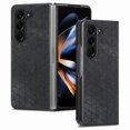 thumbnail image 1 of Allytechgroup Stylish Phone Case for Samsung Galaxy Z Fold 5, Retro PU Leather Slim Fit Bumper Shockproof Anti-Scratch Lightweight Back Cover Case for Galaxy Z Fold5, Black, 1 of 8