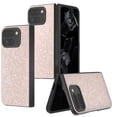 thumbnail image 1 of Allytechgroup Stylish Translucent Back Cover Phone Case for Google Pixel 9 Pro Fold, Slim Fit Bumper Protective Shell Case for Girls Women, Peach, 1 of 4