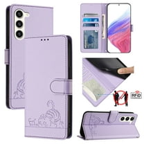 Allytechgroup Stylish Wallet Case for Samsung Galaxy A54 5G, RFID Blockign Cards Holder Crossbody Shoulder Strap Hand Wrist Shockproof Multi-functional Phone Case for Samsung Galaxy A54 5G, Purple
